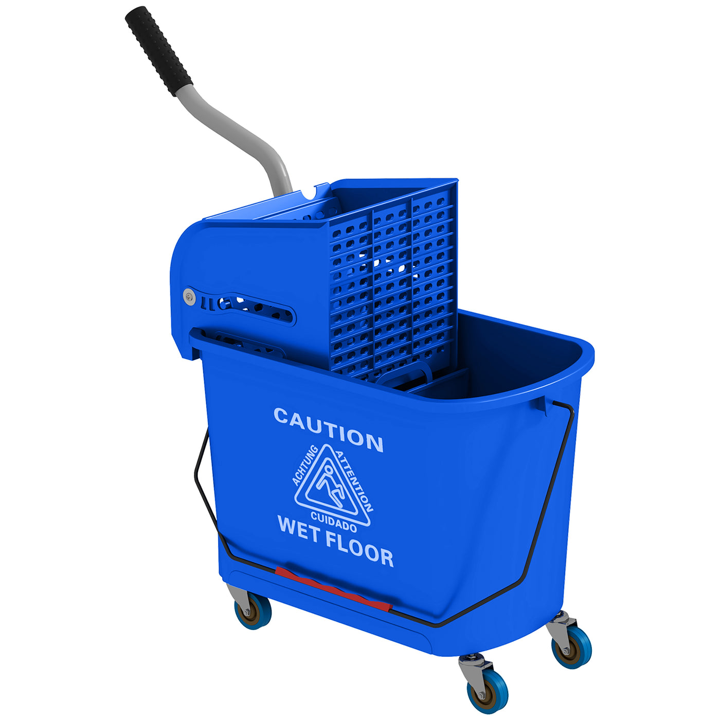21 Quart Mop Bucket with Wringer and Wheels, Blue