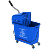 21 Quart Mop Bucket with Wringer and Wheels, Blue