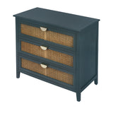 3 Drawer Cabinet, Natural rattan, American Furniture, Suitable for bedroom