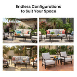 3PC Outdoor Aluminum Patio Set with Sunbrella Cushions