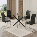Rectangular Glass Dining Table Black 47"