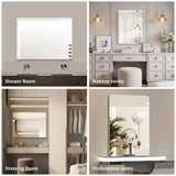 Modern Frameless Bathroom Mirror, 36 x 30 Inch Rectangular Vanity Mirror