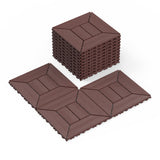 DIY Interlocking Balcony Deck Tiles Red Brown 12 Inch