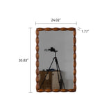 36.02" Mid-Century Modern Swirl Wood Frame Mirror