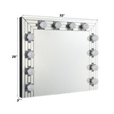 Hollywood Accent Mirror with Faux Diamond Trim, 23" x 23"
