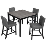 Fabric Bar Table Set Black/Light Gray