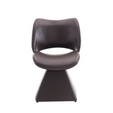 Metal Accent Chair Swivel Dark Brown