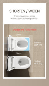 Square Smart Toilet with Built-in Tank for Modern Bathroom, Remote Control