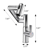 Chrome Bathroom Sink Faucet 360° Rotary Spray Temperature Display