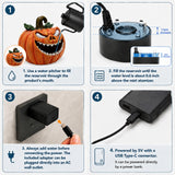 Halloween Pumpkin Monster Mist Maker, LED Light Up Fogger Figurine