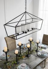Industrial Iron Chandelier Hanging Light Fixture Kitchen Dining