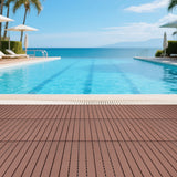 22-Piece Brown Interlocking Deck Tiles 24x12 Inch Polypropylene