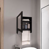 Mirror Medicine Cabinet - White - Towel Rack - 19.7"H x 17.7"W