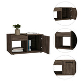 Coffee Table - Modern - Single Door Cabinet - Open Shelf
