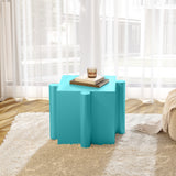 Puzzle Art Side Table, Modular Convex Edge MGO Table - Buy Singles or Combine for Custom Layouts,  Indoor & Outdoor,Light Blue Color