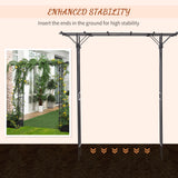 Outsunny 82'' Decorative Metal Garden Trellis Arch with Durable Steel Tubing & E