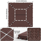 DIY Interlocking Balcony Deck Tiles Red Brown 12 Inch