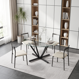 Glass Dining Table Black 48"