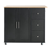 Mobile Kitchen Cart with Storage, 39.76'' Rolling Kitchen Island with 2 Doors