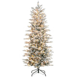 HOMCOM 6ft Tall Prelit Artificial Christmas Tree Holiday Décor with 636 Snow Flo