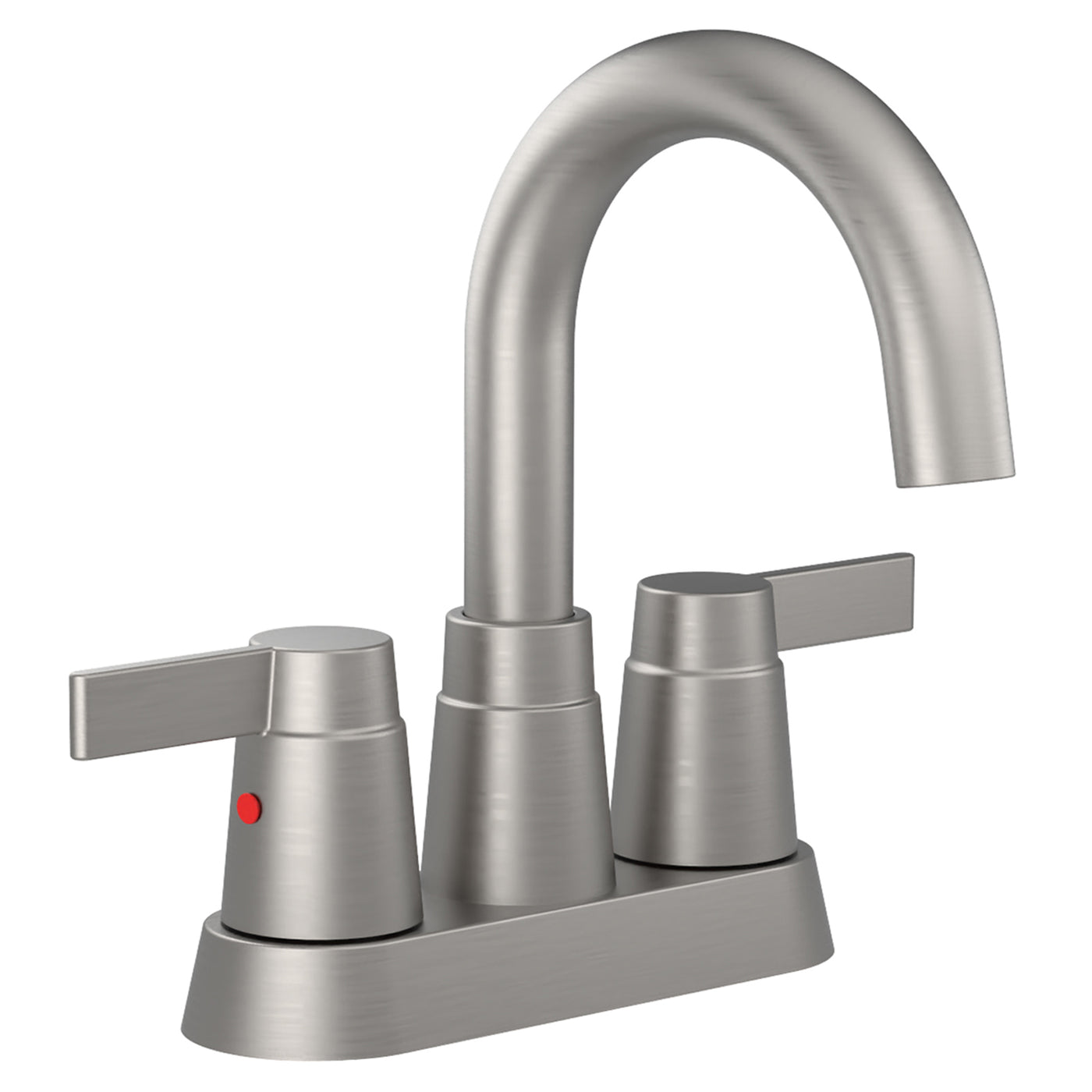 Brushed Nickel 2-Handle Centerset Bathroom Sink Faucet 360 Swivel