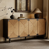 Accent Natural Sideboard Buffet Cabinet Storage Wood TV Stand in Wire-Brushed