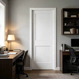 30 in. x 80 in. x 1-3/8 in. Shaker White Primed 2-Panel Wooden Interior Door