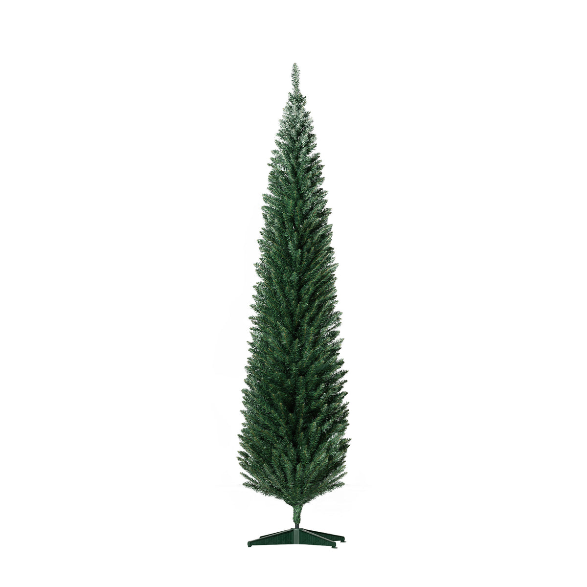 HOMCOM 8' Artificial Pencil Christmas Tree, Slim Xmas Tree with 618 Realistic Br