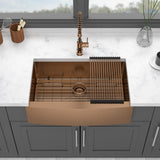 30 Rose Gold Farmhouse Sink - 30x21x10 Inch Kitchen Sink Stainless Steel