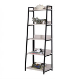 Leaning Ladder Bookshelf - 5 Shelves - Natural and Black - 24"W