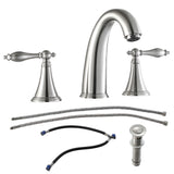 Brushed Nickel Widespread Bathroom Faucet with Pop-Up Drain