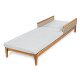 Chaise Lounge Acacia Wood Wicker Gray Cushion 4 Position 76.77in