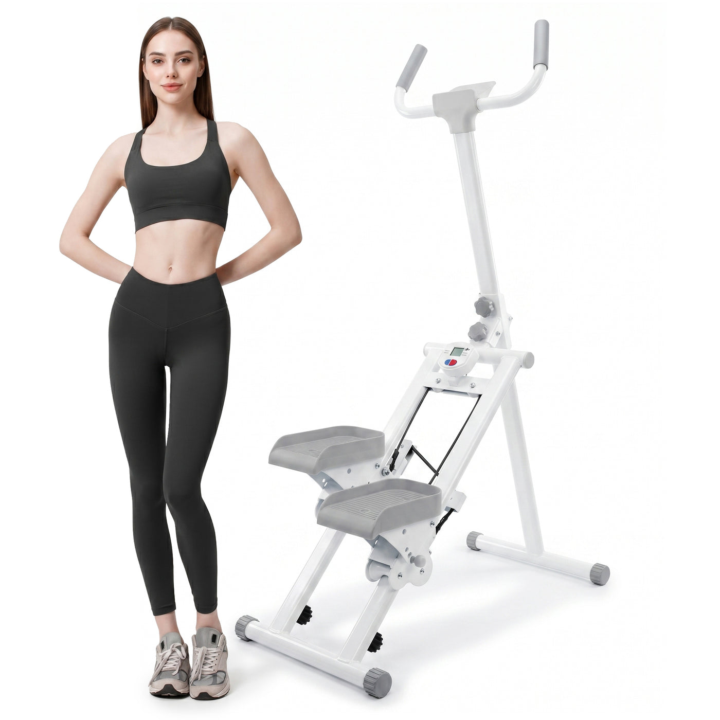 Vertical Climber Stair Stepper Machine LCD Display Home Cardio