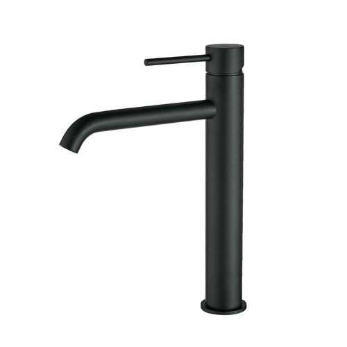 Black Modern Single Handle Bathroom Faucet Tall Sink
