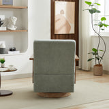 Linen Accent Chair Swivel Pale Green