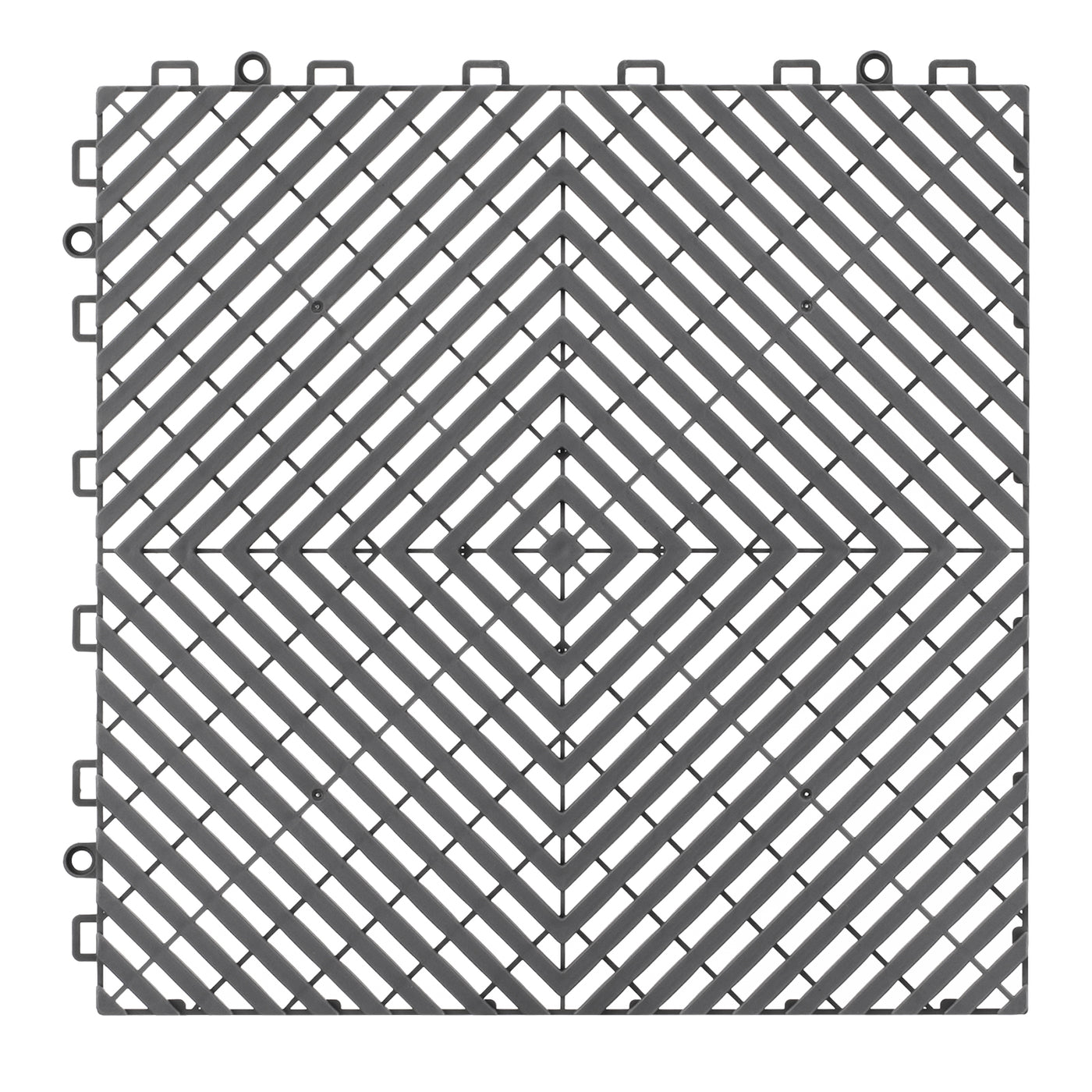 Interlocking Drainage Floor Tile Mat, 12x12 ft, 50 Pcs Gray