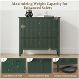 3-Drawer Engineered Wood Nightstand Green
