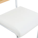 Set of 4 Faux Leather Bar Stool White