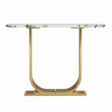 Engineered Wood Console Table White/Gold