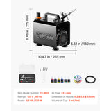 Airbrush Kit, 1/6 HP, Air Brush Kit with Air Compressor, 1 Dual-Action Professio