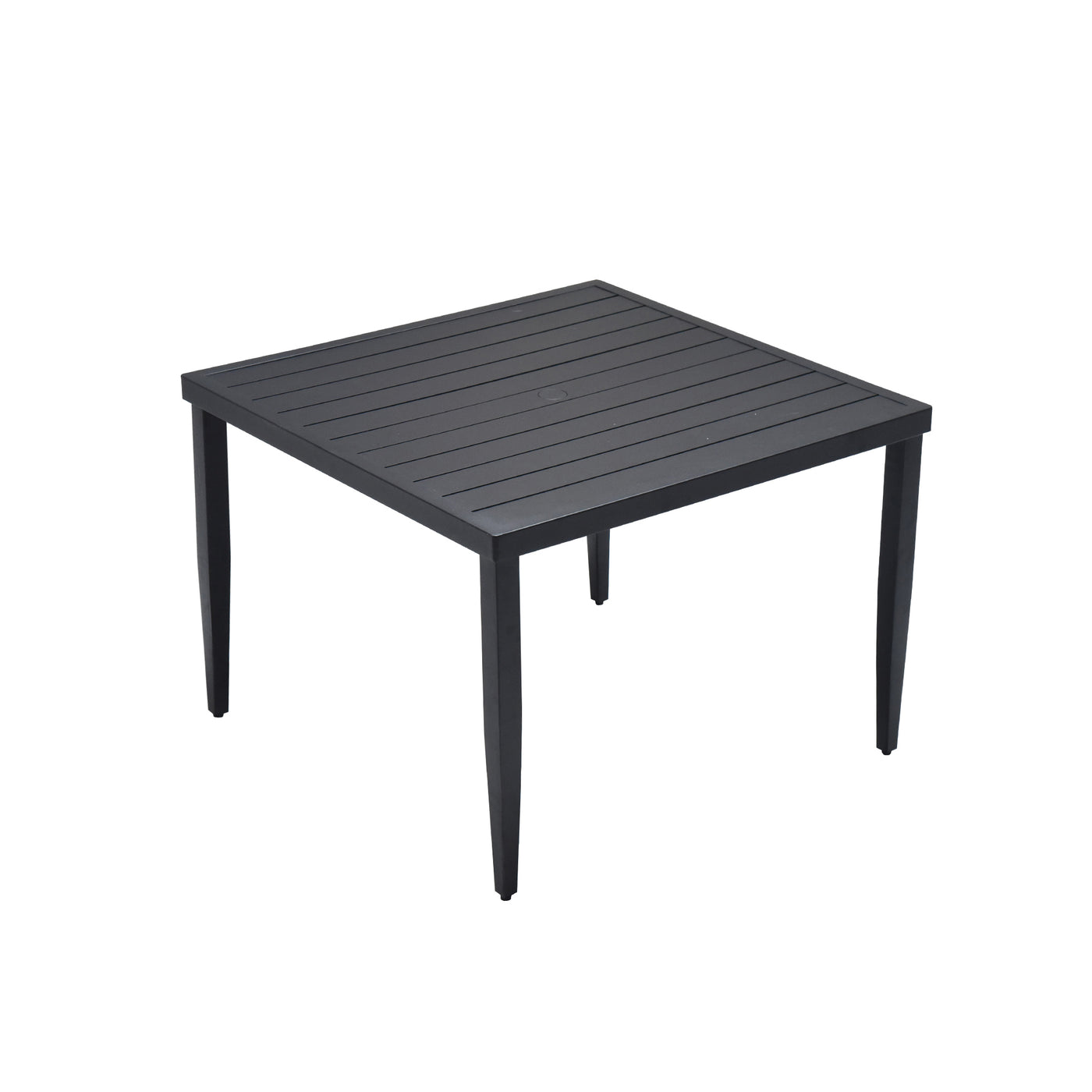 Aluminum 40x40 Square Patio Dining Table Umbrella Hole