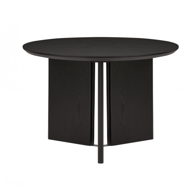 Natural Wood Round Dining Table Contemporary Black