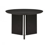 Natural Wood Round Dining Table Contemporary Black