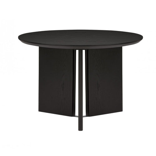 Natural Wood Round Dining Table Contemporary Black