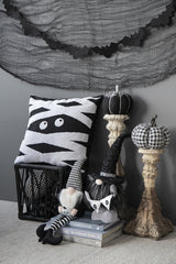Set of 2, 6x4x20' Fabric Black Gnome with 'Boo' Banner, for Halloween Decor
