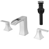 8" Widespread Brushed Nickel Bathroom Sink Faucet with Pop Up Drain