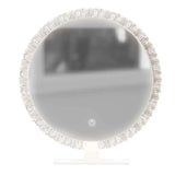 Crystal Edge LED Makeup Mirror with 3-Color Dimmable Lighting