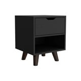 Nightstand - Modern - Manufactured Wood - Drawer and Open Shelf