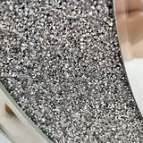 33.46"(85cm)Crystal Crush Diamond Sparkly round Silver Mirror