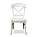 Cross-Back Dining Chairs - Hardwood - Smoky White - Set of 2